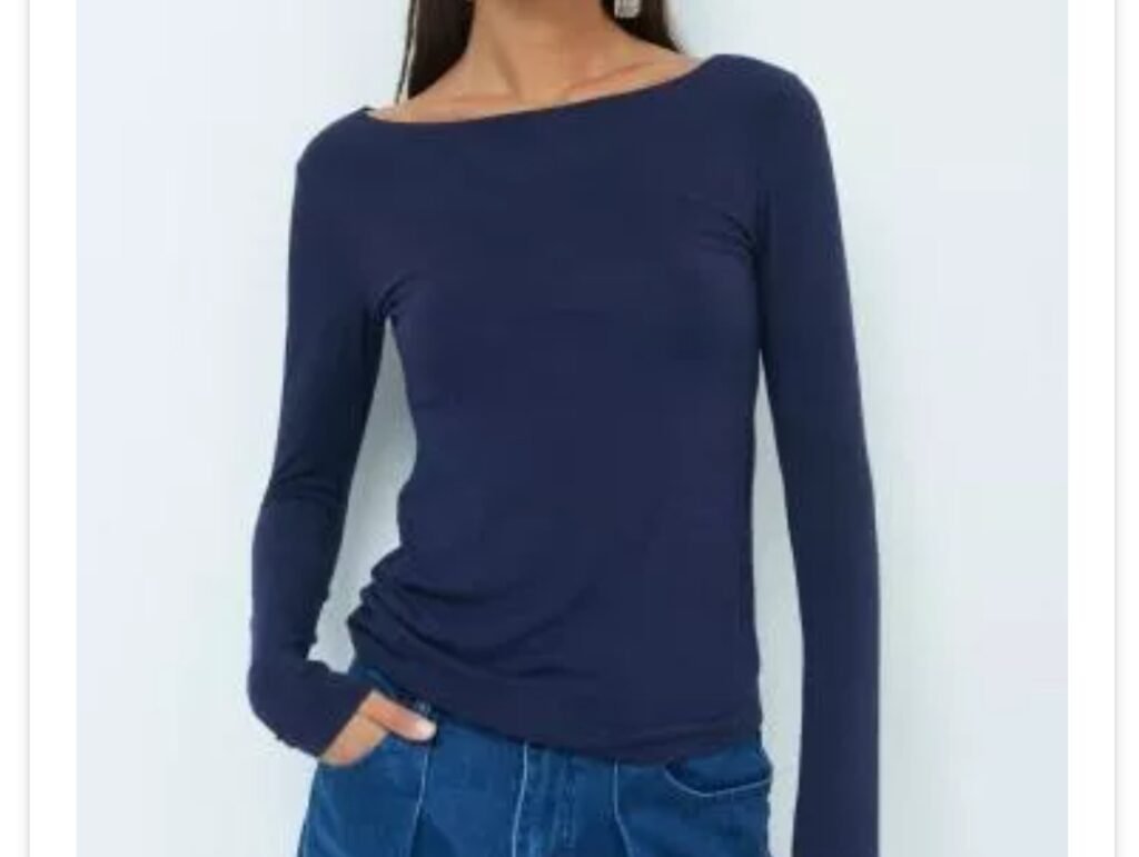 Maglia in misto cashmere blu codice 32