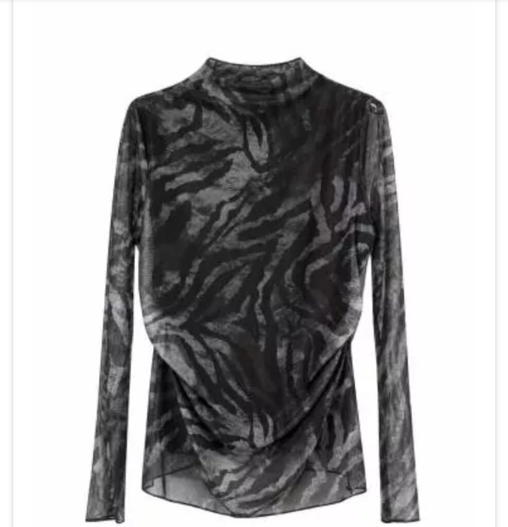 Top fantasia nero e grigio codice 34
